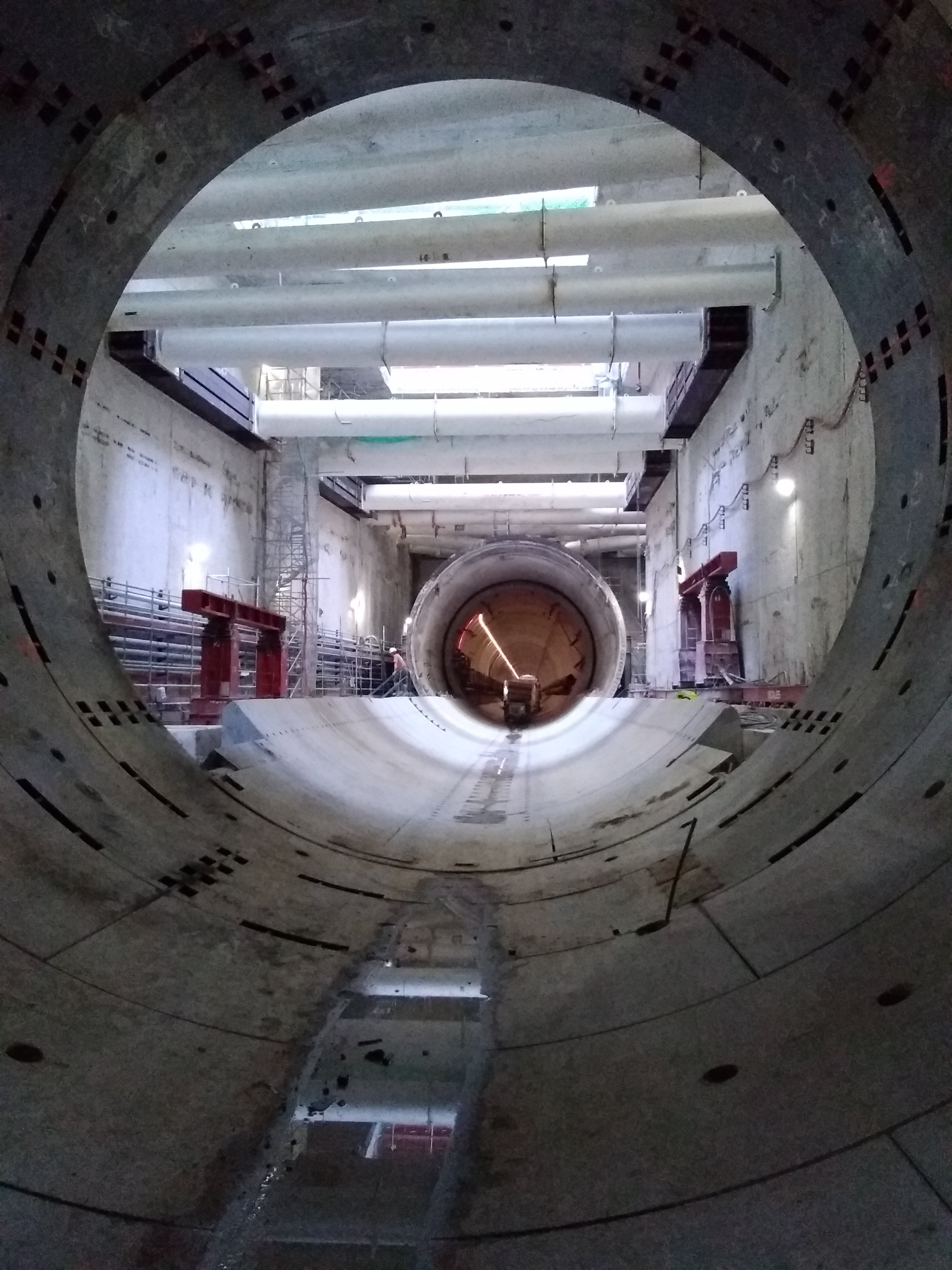 Vue d’ensemble d’un tunnel en chantier Grand Paris